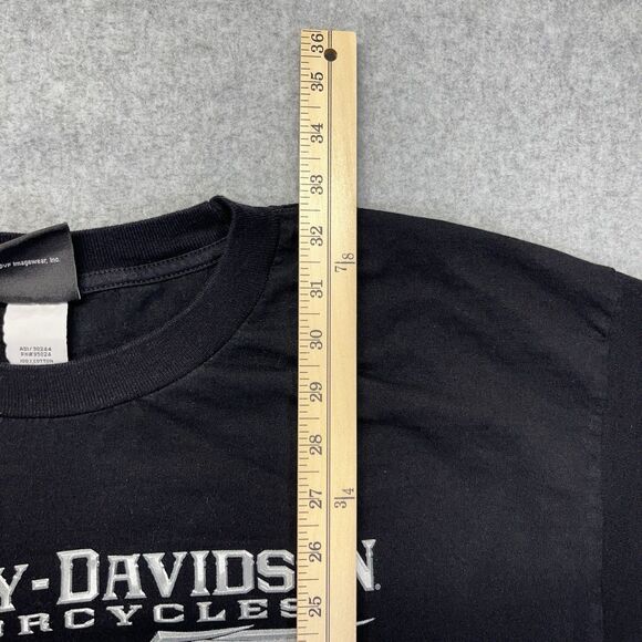 Harley Davidson T-Shirt Men’s 2XL Black USA Made 2007 Front Back Graphic Y2K - Picture 11 of 12